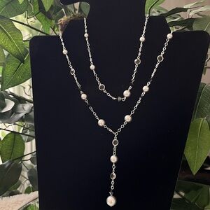 Givenchy Silver and Pearl Necklace